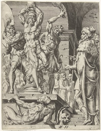 A flagelação de Cristo
A queda e a redenção da humanidade através da vida e da paixão de Cristo (título da série) de Dirck Volckertsz. Coornhert (attributed to)
