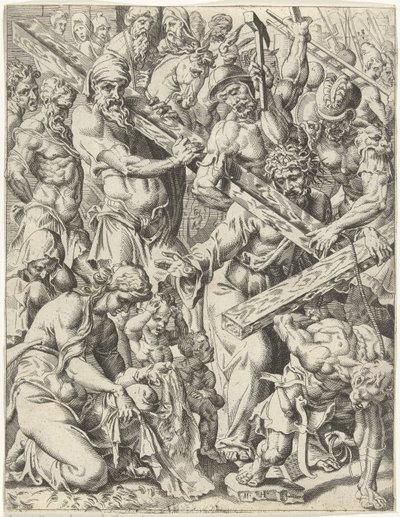 Carregando a cruz Queda e redenção da humanidade através da vida e paixão de Cristo (título da série) de Dirck Volckertsz. Coornhert (attributed to)