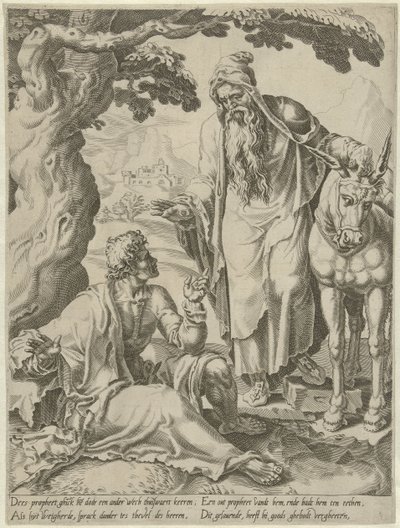 Convite do profeta ao padrinho
História do deus desobediente (título da série) de Dirck Volckertsz. Coornhert (attributed to)