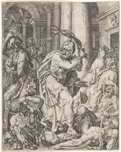 Expulsão dos cambistas do templo
A queda e a redenção da humanidade através da vida e da paixão de Cristo (título da série) de Dirck Volckertsz. Coornhert (attributed to)