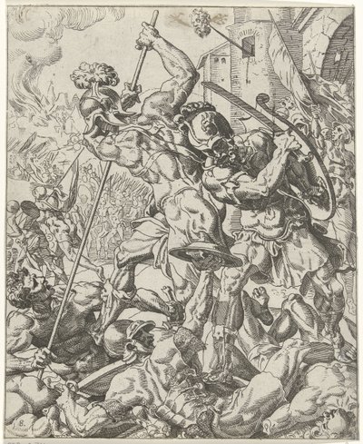 Voo do exército assírio
Judith e Holofernes (título da série) de Dirck Volckertsz. Coornhert (attributed to)