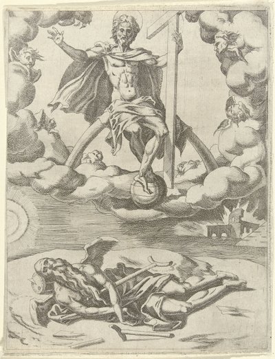 Cristo conquista o tempo
Triunfos de Petrarca (título da série) de Dirck Volckertsz. Coornhert (possibly)