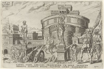 Cerco do Castelo do Anjo, 1527
Vitórias de Carlos V (título da série)
Divi Caroli. V. imp. opt. max. victoriae, ex multis praecipuae (título da série) de Dirck Volckertsz. Coornhert
