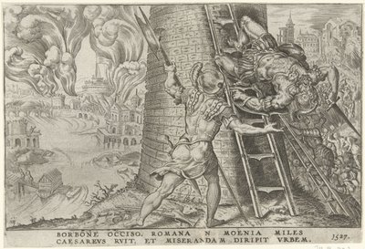 Tempestade de Roma, 1527
Vitórias de Carlos V (título da série)
Divi Caroli. V. imp. opt. max. victoriae, ex multis praecipuae (título da série) de Dirck Volckertsz. Coornhert