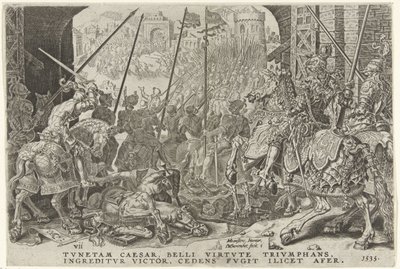 Captura de Tunes, 1535
Vitórias de Carlos V (título da série)
Divi Caroli. V. imp. opt. max. victoriae, ex multis praecipuae (título da série) de Dirck Volckertsz. Coornhert