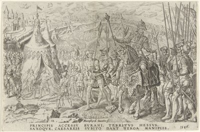Campo Imperial em Ingolstadt, 1546
Vitórias de Carlos V (título da série)
Divi Caroli. V. imp. opt. max. victoriae, ex multis praecipuae (título da série) de Dirck Volckertsz. Coornhert
