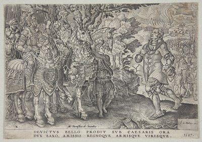 A rendição de John Frederick, Eleitor da Saxônia, após a batalha de Mühlberg de Dirck Volckertsz. Coornhert