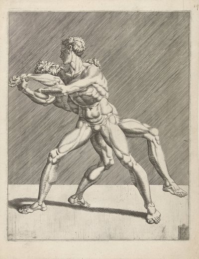 Dois lutadores
Wrestlers (título da série) de Dirck Volckertsz. Coornhert