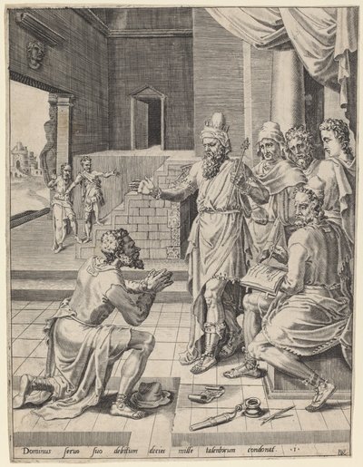 O Rei Perdoando Seu Servo Sua Dívida de Dirck Volckertz Coornhert after Maerten van Heemskerck