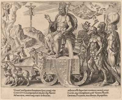 O triunfo de Cristo de Dirck Volckertz Coornhert after Maerten van Heemskerck