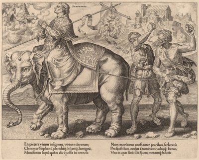 O triunfo de Santo Estêvão de Dirck Volckertz Coornhert after Maerten van Heemskerck