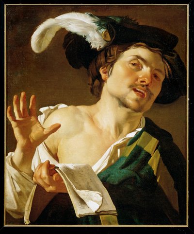 Cantor (pintura sobre tela) de Dirck van Baburen