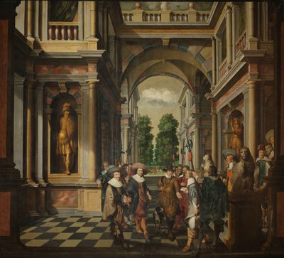 Uma Sequência Decorativa de Sete Partes: Uma Galeria de Dirck van Delen