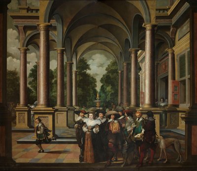 Galeria de um Palácio com Arquitectura Ornamental e Colunas
Uma Sequência Decorativa de Sete Partes: Uma Galeria de Dirck van Delen