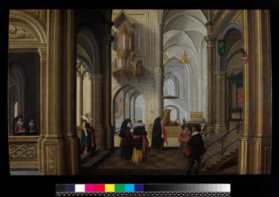 Interior de uma igreja, 1628 de Dirck van Delen