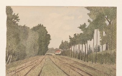 Paisagem com um edifício à distância de Dirk Arnoldus Tavenraat