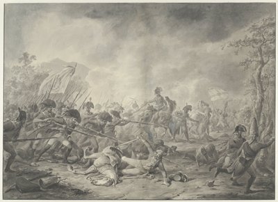 Captura do general russo Hermann durante a batalha de Bergen, 1799 de Dirk Langendijk (signed by artist)