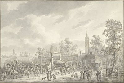 A partida da guarnição de Amersfoort em 1790 de Dirk Langendijk (signed by artist)