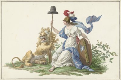 Modelo para a bandeira da Marinha Bataviana, 1796 de Dirk Langendijk