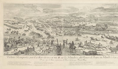 Slag bij Drogheda aan de Boyne, 1 de julho de 1690 Vitória de Le Roy Guillaume III. sobre as mulheres irlandesas no rio Boyne na Irlanda em 1 de julho de 1690 (título no objeto) de Dirk Maas