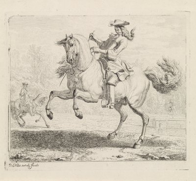 Cavalo de corrida com cavaleiro
Escola de equitação (título da série) de Dirk Maas