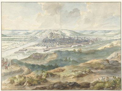 Vista de Namur do leste durante o cerco de 1695 de Dirk Maas