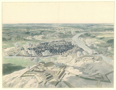 Vista de Namur do Oeste durante o Cerco de 1695 de Dirk Maas