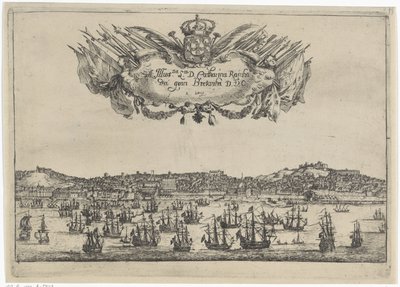Vista da cidade e porto de Lisboa Vistas de Lisboa (título da série) de Dirk Stoop