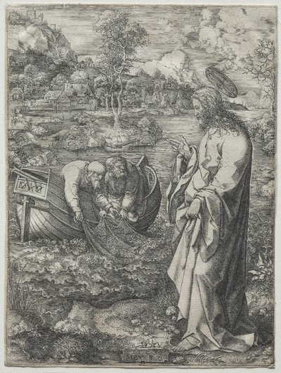 Jesus chamando a São Pedro e Santo André, 1523. de Dirk Vellert