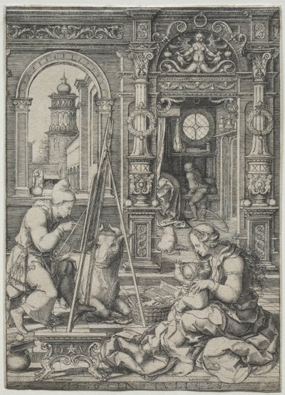 São Lucas pintando a Virgem, 1526. de Dirk Vellert