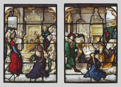 O Julgamento de Salomão e Ester diante de Assuero (par) de Dirk Vellert