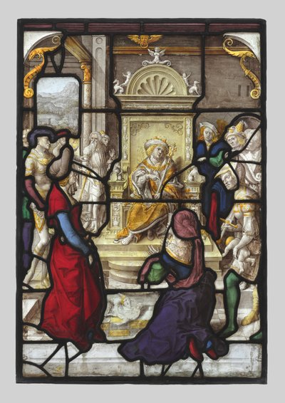 O Julgamento de Salomão e Ester perante o par Ahasuerus, c. 1530. de Dirk Vellert
