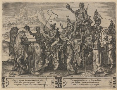 O triunfo das riquezas, 1564 de Dirk Volkertsz. Coornhert