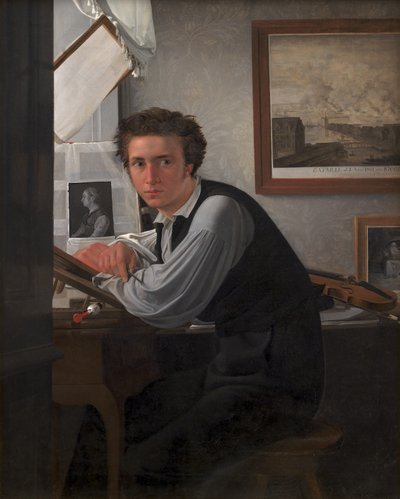 Retrato do gravador de cobre Carl Edvard Sonne de Ditlev Blunck