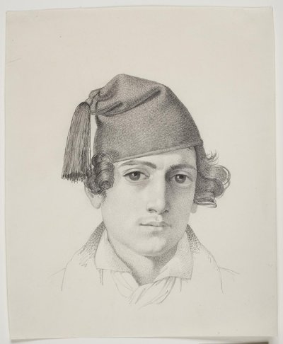 Retrato de um jovem com um chapéu de borla de Ditlev Blunck
