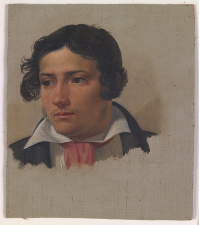 Retrato de um jovem com um lenço vermelho de Ditlev Blunck