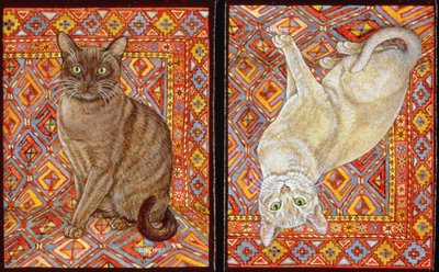Patch de tapete birmanês, 1997 (acrílico no painel) de Ditz