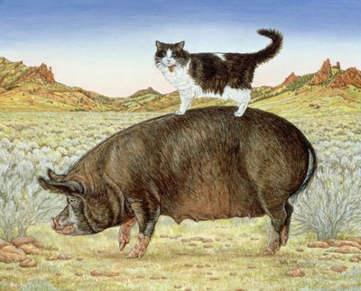 Piggyback-Riding at Breteche Creek, 1995 (acrílico no painel) de Ditz