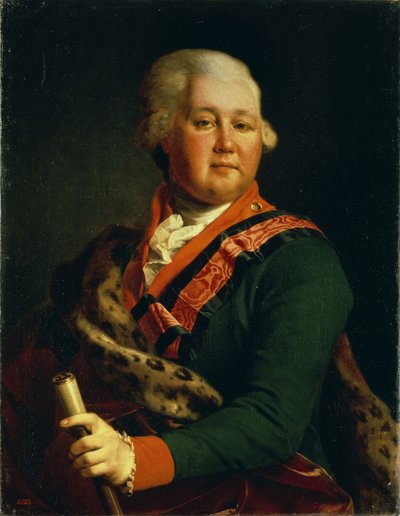 Retrato do conde Valentin Platonovich Ivanovich Musin-Pushkin 1735-1804, final da década de 1780 de Dmitri Grigorievich Levitsky
