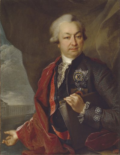 Retrato do conde Ivan Ivanovich Shuvalov 1727-1797, 1790 de Dmitri Grigorievich Levitsky