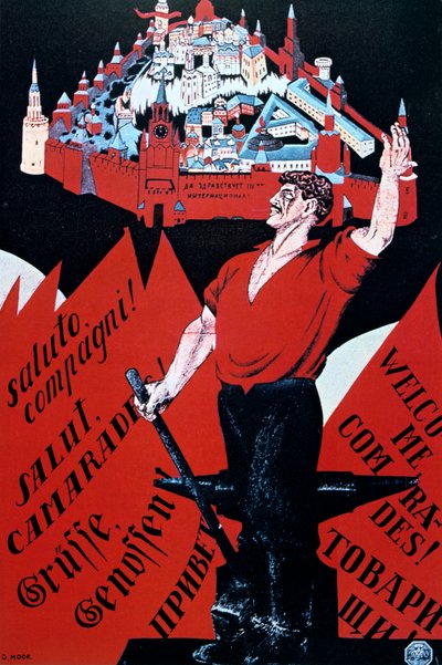 Viva a Juventude Internacional, 1921. de Dmitriy Stakhievich Moor
