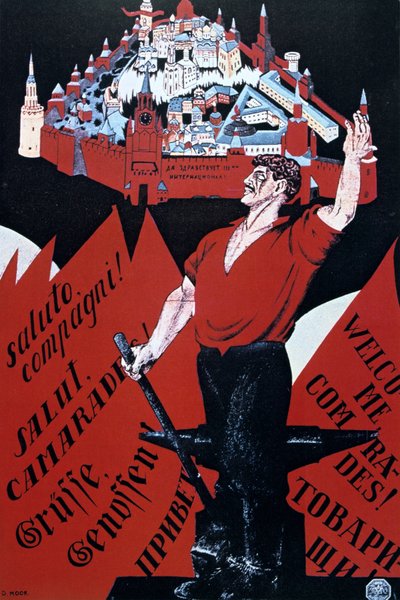Bem-vindos, camaradas, viva a Terceira Internacional". de Dmitry (1883 1946) Moor