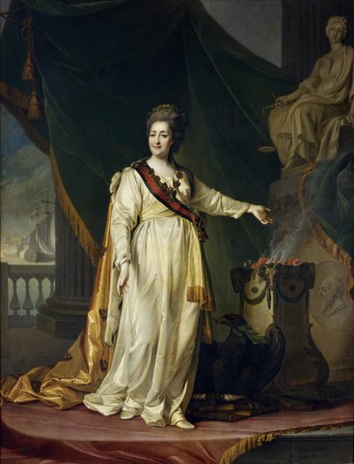 Catarina II é uma legisladora no templo da Deusa da Justiça de Dmitry Levitzky