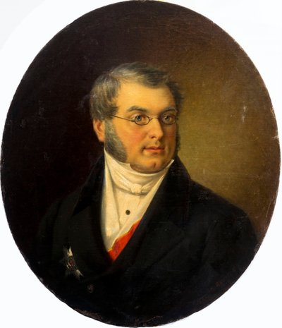 Retrato do autor Mikhail Nikolaevich Zagoskin 1789-1852, 1868. de Dmitry Mikhaylovich Bolotov