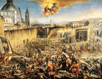 Praça do Mercado (Largo Mercatello), praga de Nápoles de Domenico Gargiulo