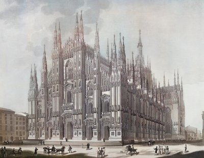 Duomo, ou Catedral de Milão (impressão) de Domenico (after) Landini