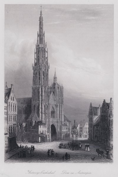 Catedral de Antuérpia (gravura) de Domenico (after) Quaglio
