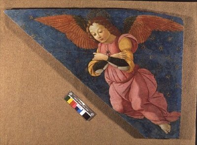 Anjo, Painel do Altar de Figelas (fresco) de Domenico (workshop) Ghirlandaio