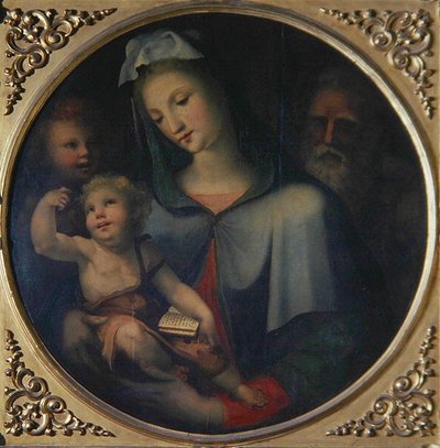 A Sagrada Família com o jovem São João Batista, c.1518 (óleo sobre painel) de Domenico Beccafumi