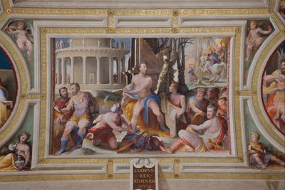 O sacrifício de Codrus, rei de Atenas Virtudes públicas dos heróis gregos e romanos, 1529-1535 de Domenico di Pace Beccafumi  